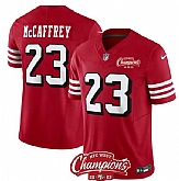 Men & Women & Youth San Francisco 49ers #23 Christian McCaffrey Red 2023 F.U.S.E. NFC West Champions Patch Alternate Stitched Jersey,baseball caps,new era cap wholesale,wholesale hats
